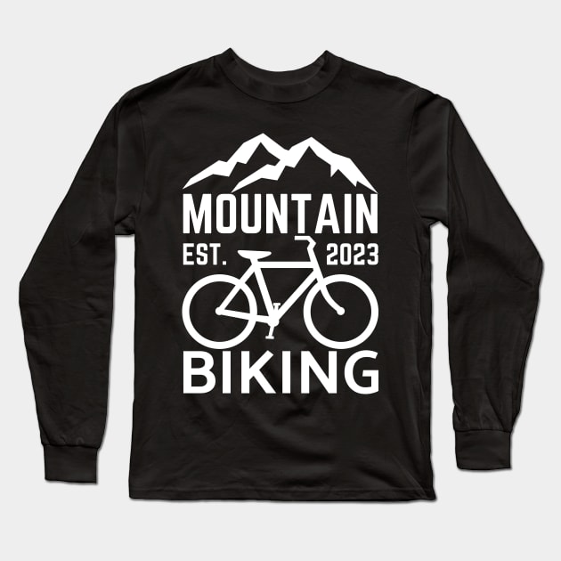 Mountain biking Long Sleeve T-Shirt by Cute Tees Kawaii